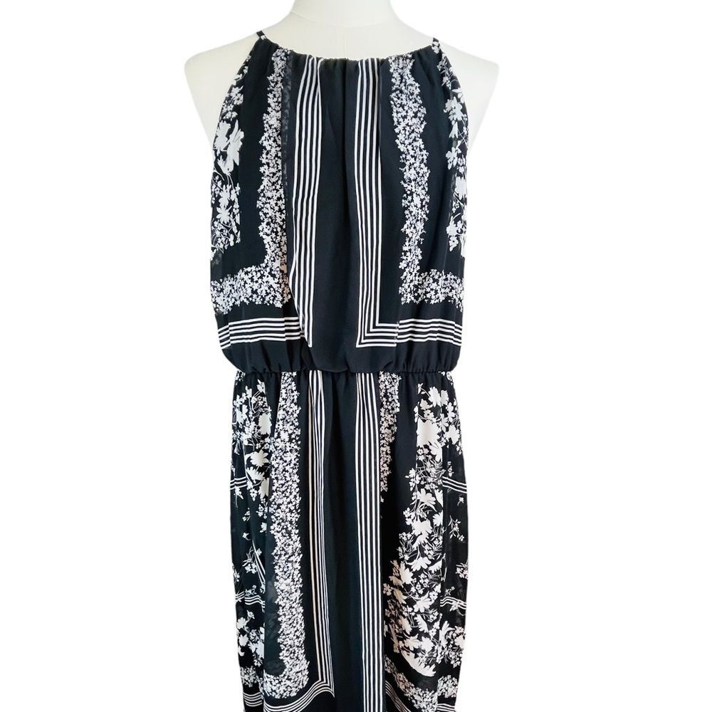 JULIA JORDAN Black White Print‎ Maxi Dress Sz 16 New NWT Cruise Vacation Wedding - Picture 5 of 13